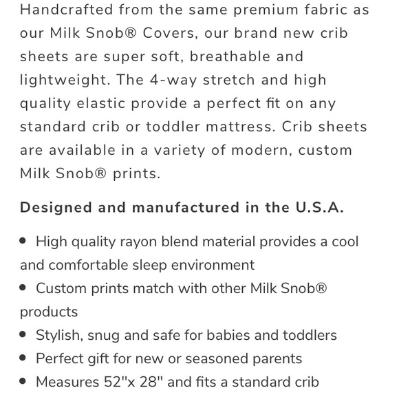 milk snob crib sheet